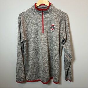 Ohio State University Buckeyes 1/4‎ Zip Pullover Mens M Gray Colosseum Pullover
